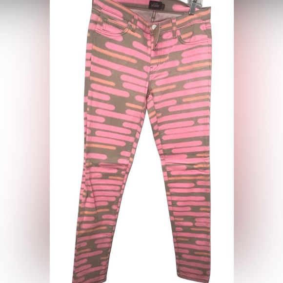 kate spade Denim - KATE SPADE ♠️ Saturday Pink/Brown/Orange Skinny Jeans with Abstract Pattern